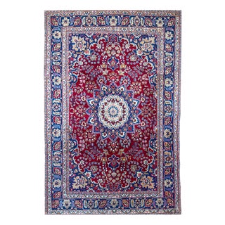 Hand-Knotted Sabzevar Rug in Wool For Sale