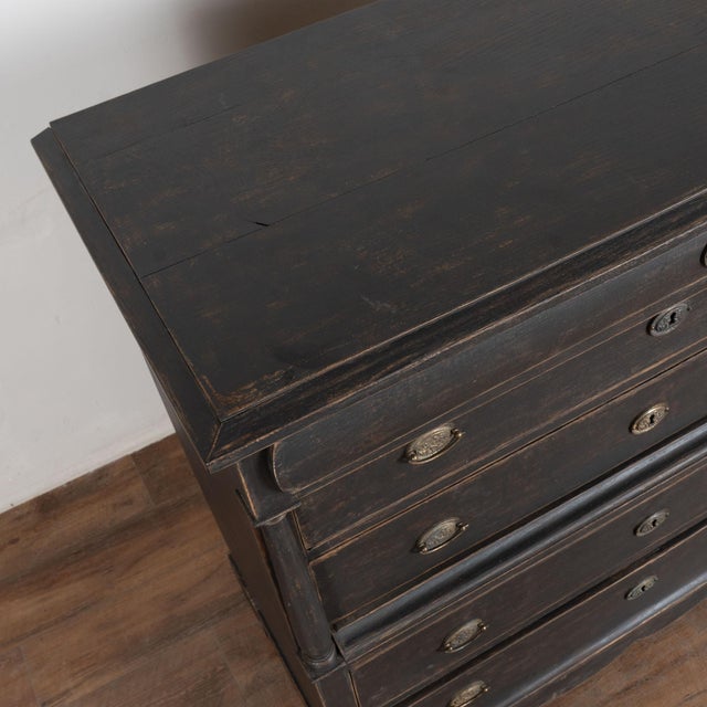 Mid 19th Century 19th Century Large Black Chest of Five Drawers From Denmark For Sale - Image 5 of 18