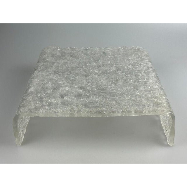 60s 1970s ceiling lamp Ice Glass Flush Mount by Kaiser Leuchten Germany Object: Plafoniere Manufacturer: Emperor lights...