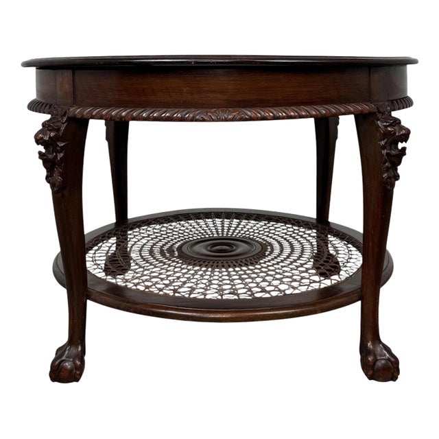 Antique Early 20th Century Chippendale Mahogany Coffee Table For Sale