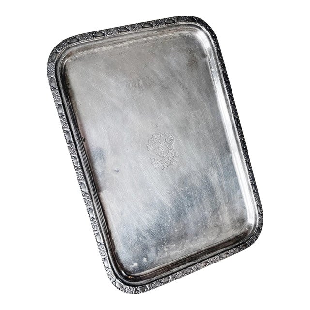 1967 Silver Serving Tray From the Waldorf-Astoria Hotel For Sale