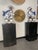 Nice pair of vintage Palm Beach Regency display pedestals in original black lacquer finish. Perfect to display your...