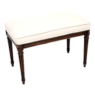 Vintage French Upholstered Stool, 1930 For Sale