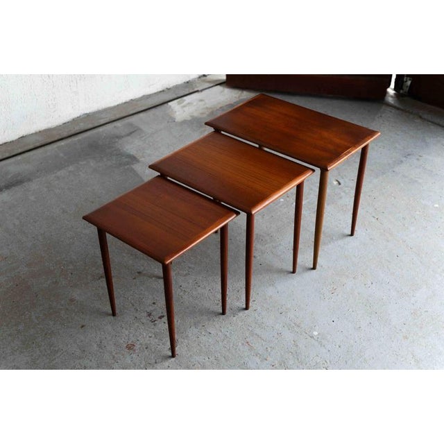 Wood Danish Nesting Tables, Set of 3 For Sale - Image 7 of 18