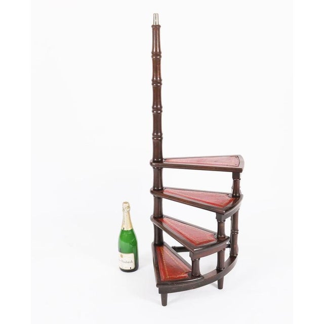 Vintage Mahogany Spiral Library Steps, 1980s For Sale - Image 10 of 11