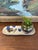 Handmade Studio Pottery Tray With Blue Abstract Glaze and Textured Underside For Sale - Image 4 of 9