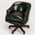 Vintage Racing Green Leather Swivel Desk Chair Mahogany-Toned Base and Nail Trim, 1990s For Sale - Image 9 of 10