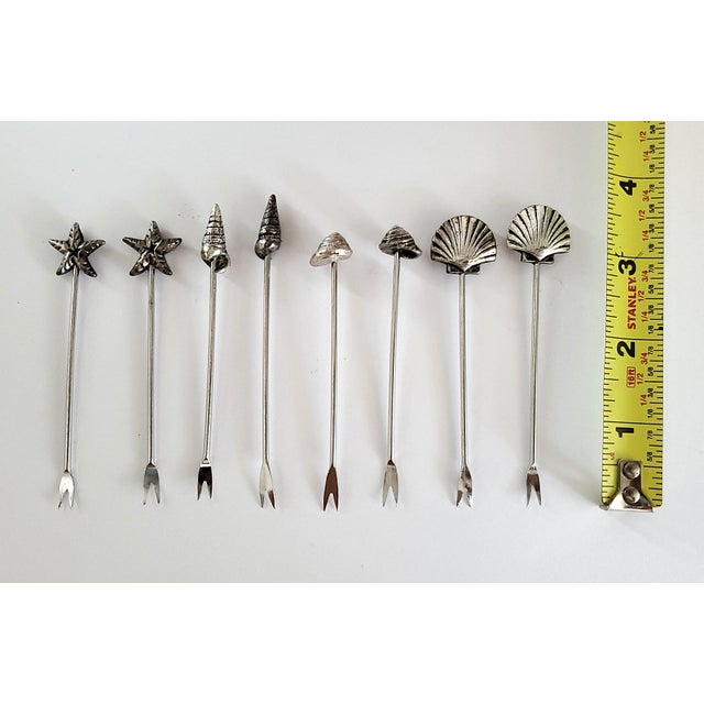 Metal Seashell Shell Cocktail Picks For Sale - Image 7 of 8