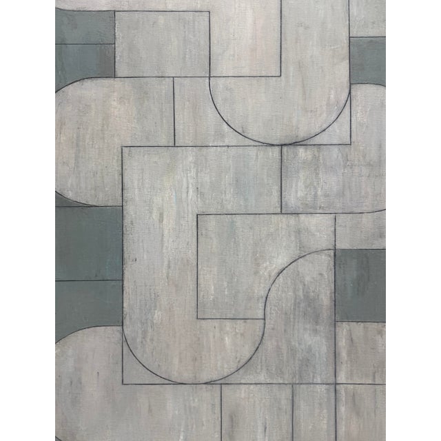 2020s Contemporary Geometric, Abstract Oil and Cold Wax Painting, Neutral Palette by Stephen Cimini For Sale - Image 5 of 6