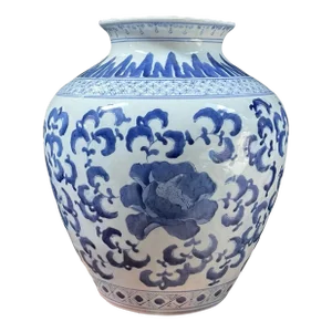 Vintage Chinese Blue & White Porcelain Jar / Vase