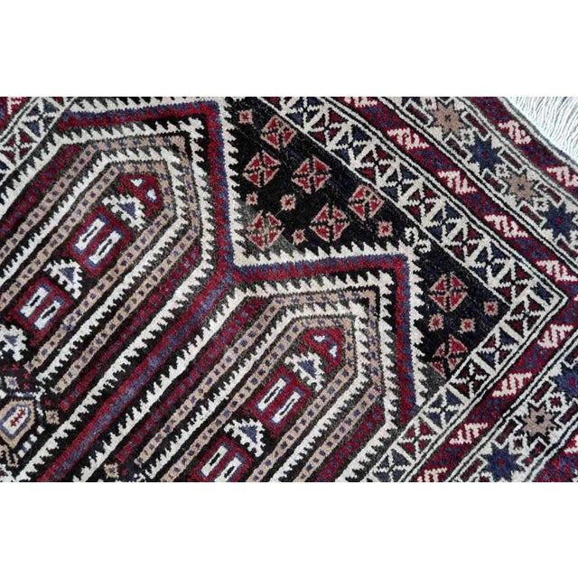 1970s Handmade Vintage Afghan Baluch Prayer Rug 3' X 4.6' For Sale In New York - Image 6 of 11