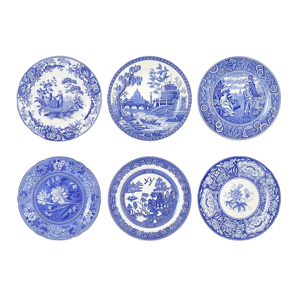 Spode BlUE BLOOM コレクションウイロウ２７センチ皿6枚セット spode-blue-room-collection-