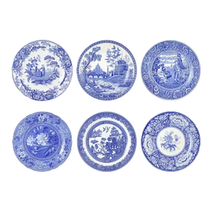 Spode Blue Room Collection Georgian Dinner Plates, Assorted Set of 6
