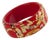 Salvatore Ferragamo Red Acrylic Lucite Bracelet Bangle with Faux-Wood Texture For Sale
