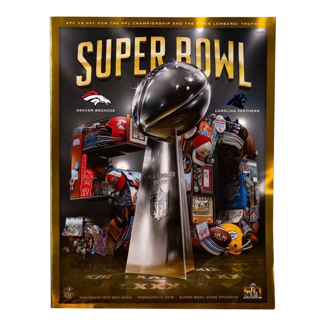 Superbowl 50 Official Game Program Magazine Broncos vs. Panthers - Set of 4 For Sale