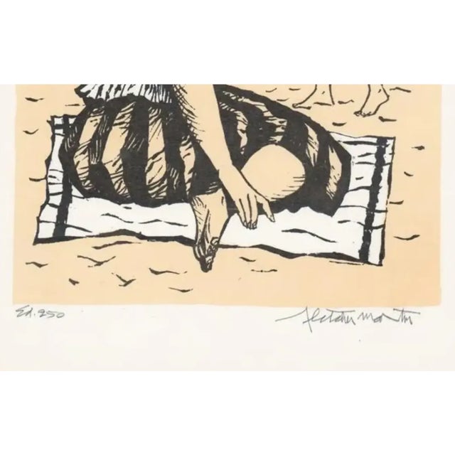 Fletcher Martin (1904-1979) "Sun Women #3" color beach lithograph. Pencil signed and numbered from an edition of 250....