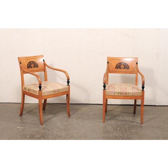 Tan Pair of Mid 19th Century Danish Birch Armchairs For Sale - Image 8 of 13