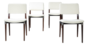 Model S82 Chairs in White Mohair by Eugenio Gerli for Tecno, 1960s, Set of 4