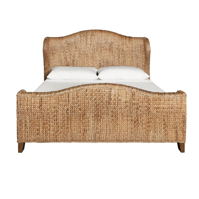 Matthew Izzo Home - Jovi King Bed Frame - Natural Hyacinth Winged Headboard & Footboard With Side Rails For Sale In New York - Image 6 of 6