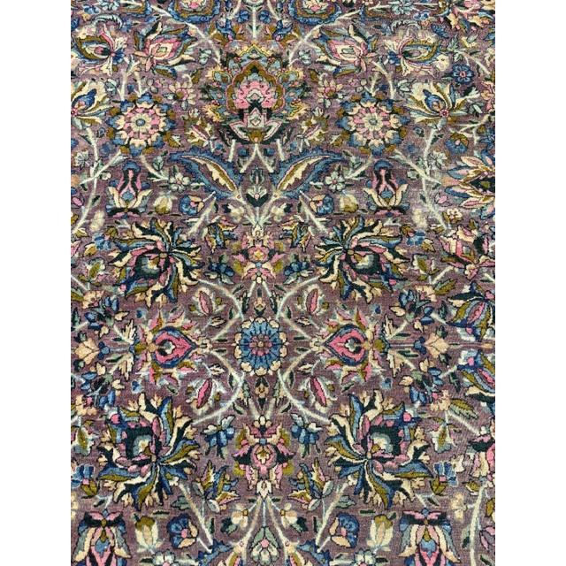 1840s Multicolor Traditional Antique Classical Motifs Kerman Knotted Wool Rug For Sale In New York - Image 6 of 6