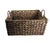 Water hyacinth braided reed basket, rustic rectangular, 17" x 12" x 8" high . Height measurement does not include handles....