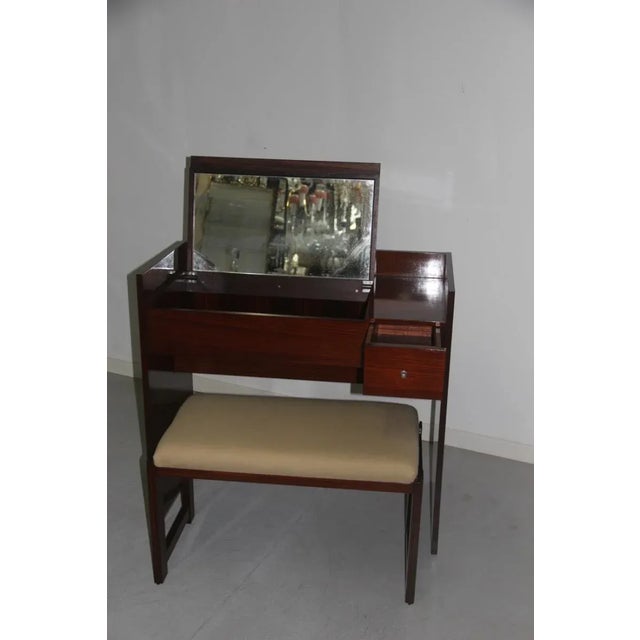 Beige Rosewood Vanity Desk & Stool from MIM, 1960s, Set of 2 For Sale - Image 8 of 13