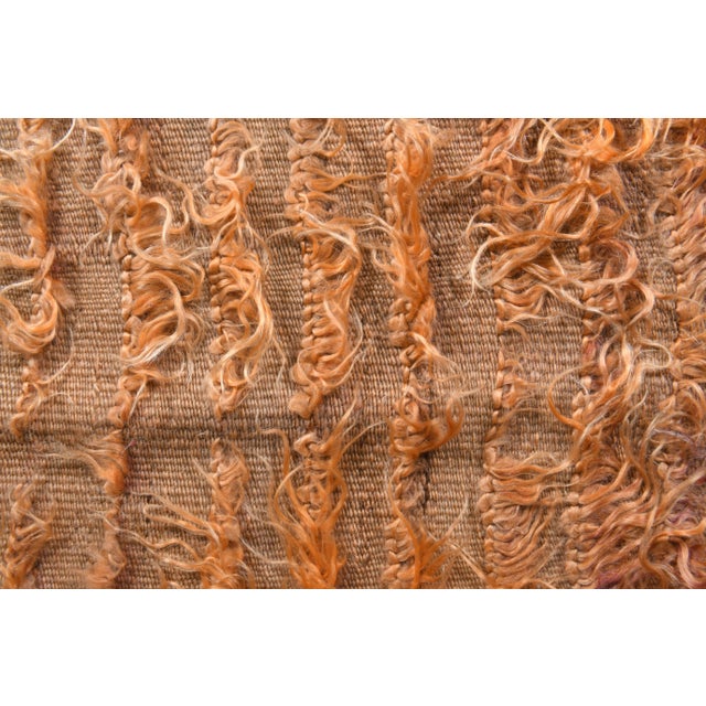 Textile Vintage Turkish Hand-Knotted Wool Cotton Orange Kilim Area Rug For Sale - Image 7 of 9