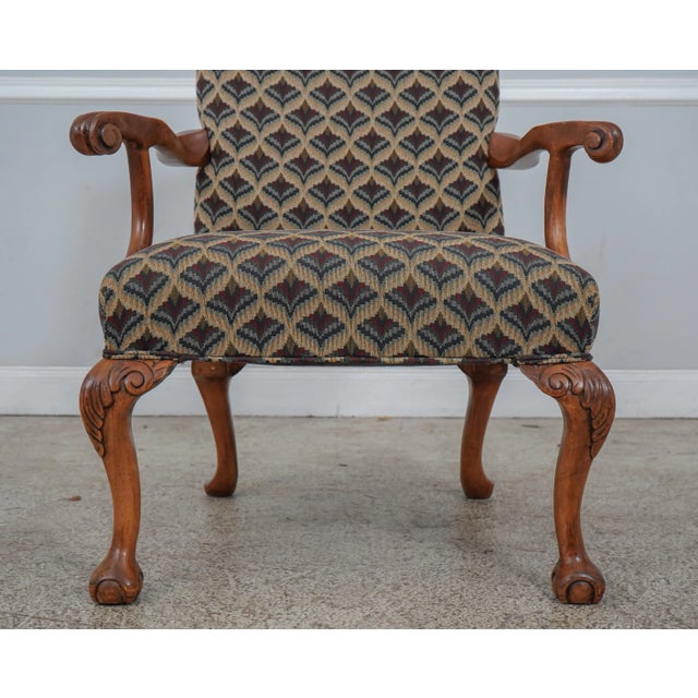 Ball & Claw Foot Upholstered Library Armchair For Sale - Image 9 of 13