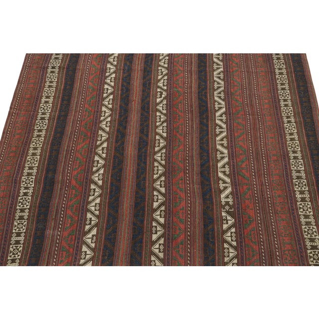 Rug & Kilim 1950s Vintage Kurdish Persian Kilim in Stripes & Geometric Patterns, From Rug & Kilim For Sale - Image 4 of 7