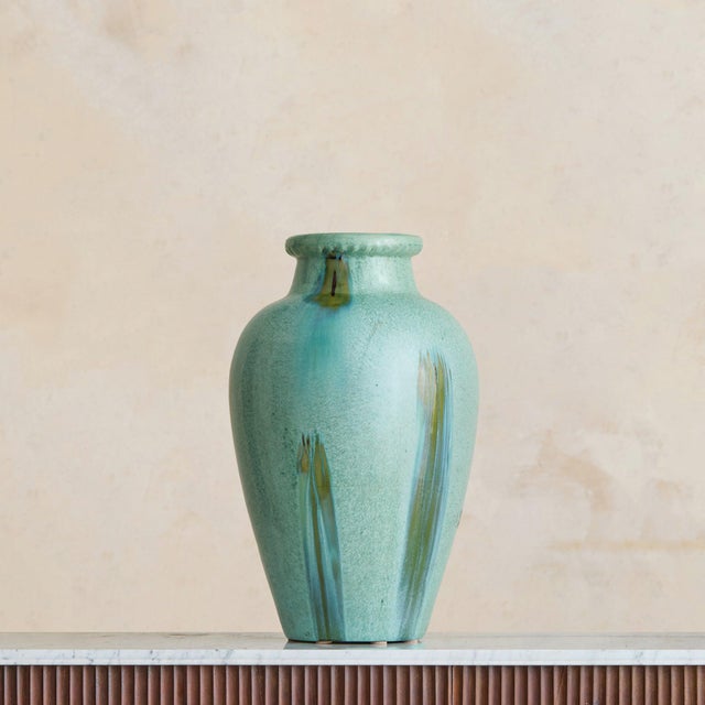 Italian Aqua Ceramic Vase Attributed to Guido Andlovitz, 1940s For Sale - Image 4 of 10