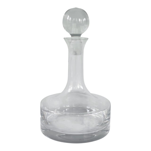 1960s Mid Century English Glass Decanter For Sale