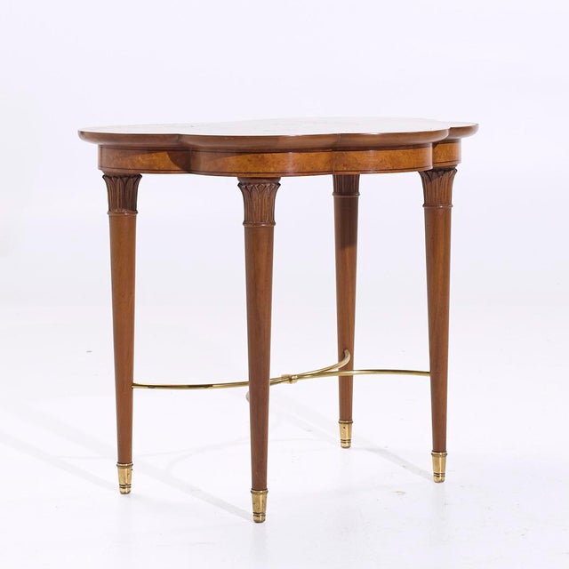 Tommi Parzinger for Charak Mid Century Brass and Mahogany Side End Tables - Pair For Sale In Chicago - Image 6 of 11