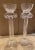 Glass Pair of 1980s Hand Blown Glass Candlesticks, Corinthian Column Style Fluted Glass With Candle Cup Holder on Top For Sale - Image 7 of 9