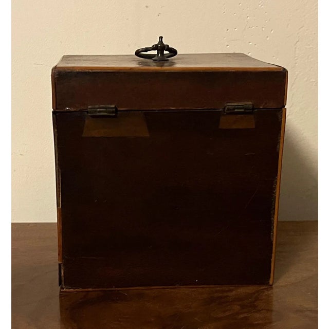 Brown Small Antique 18th Century George III Mahogany Tea Caddy For Sale - Image 8 of 12