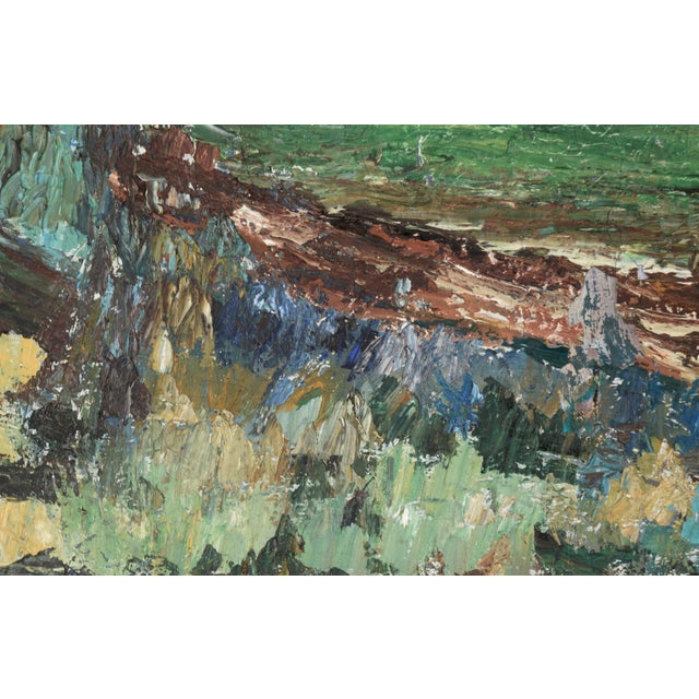 Looking Down at the Ranch, Abstract Expressionist Landscape by Alma B. Leamey For Sale - Image 4 of 13