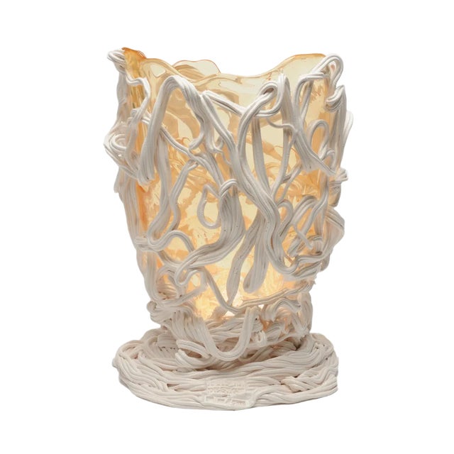 Special Clear, Matt White Spaghetti Vase by Gaetano Pesce for Fish Design For Sale