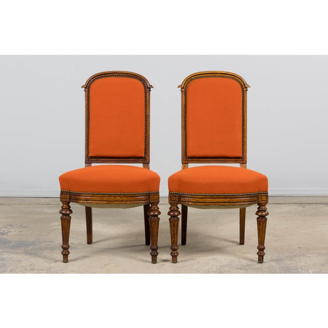 Late 19th Century Antique French Napoleon III Style Oak Dining Chairs - Set of 12 For Sale - Image 5 of 18