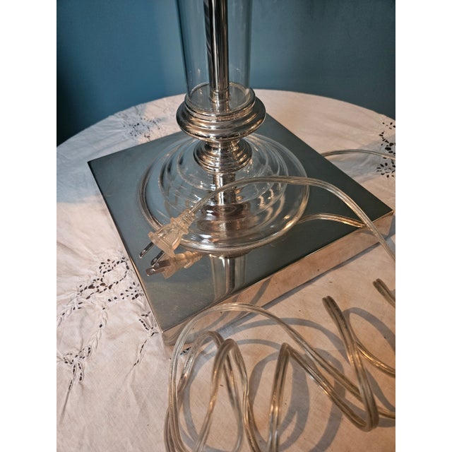 Restoration Hardware Silver and Glass Floor Lamp For Sale In Indianapolis - Image 6 of 12