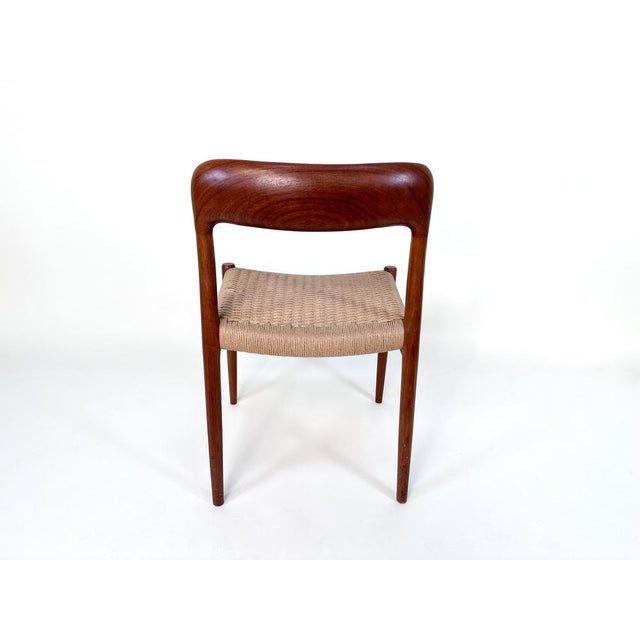 Teak & Woven Paper Cord Model 75 Side Chair by Niels O. Møller for J.L. Møllers, Denmark, 1954 For Sale - Image 6 of 15