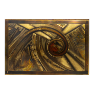 Bernhard Rohne for Mastercraft Brutalist Acid-Etched Metallic Wall Art, 1970s