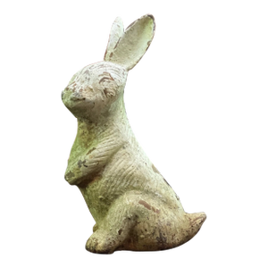 Antique Cast Iron Rabbit Bunny Doorstop, Ca. 1890s-1910