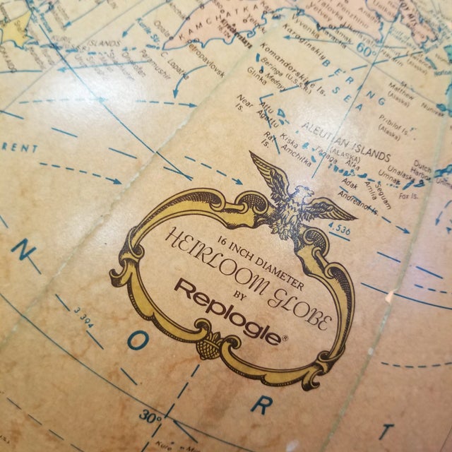 Replogle Globes Vintage Replogle Heirloom 16" Illuminated Floor Globe For Sale - Image 4 of 13