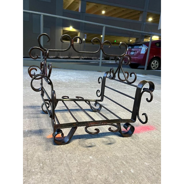 Antique French Wrought Iron Firewood Holder For Sale - Image 11 of 13