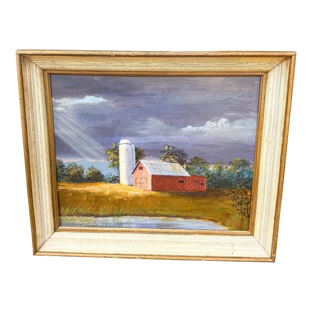 1960s Framed and Signed Landscape Oil Painting. For Sale