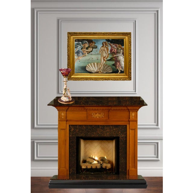 Capodimonte Capodimonte Porcelain Cherub Art Glass Shade Torchiere Lamp For Sale - Image 4 of 12