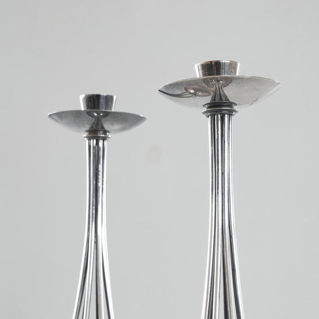 Silver-Plated Candleholders by Gustav Beran for Van Kempen & Begeer 1960s, Set of 2 For Sale - Image 9 of 10