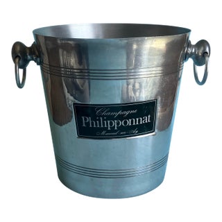 Vintage French, House of Phillipponat Metal Ice Champagne Bucket For Sale