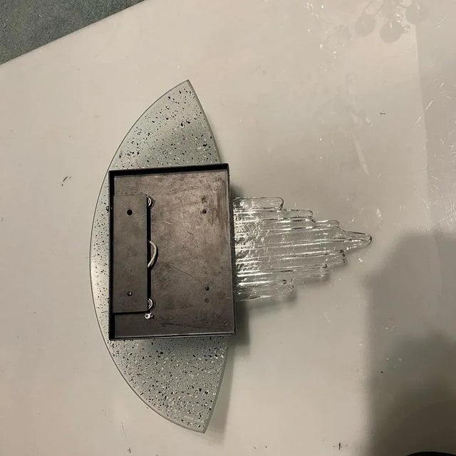 Gray Large Sculptural Murano Glass Sconces by VE.SO.I DESIGN, 1980s, Set of 2 For Sale - Image 8 of 11