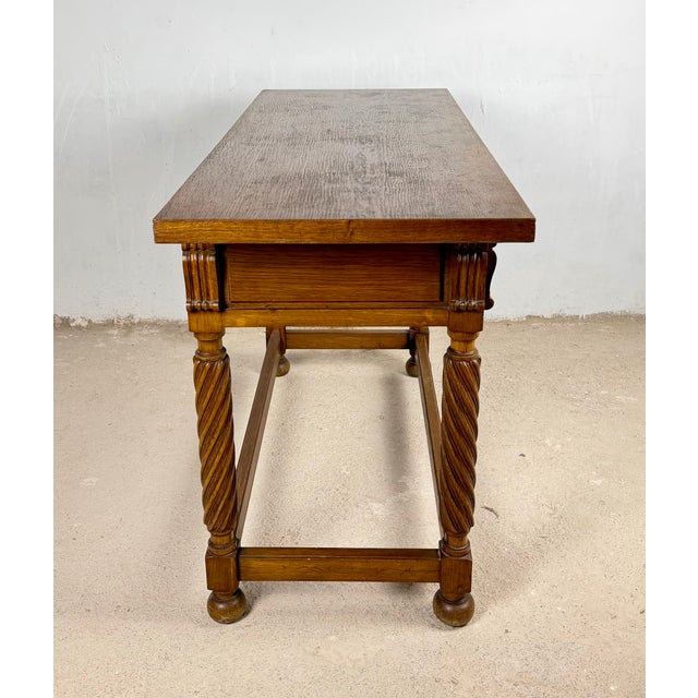 20th Century Spanish Oak Console Table with Two Drawers For Sale - Image 3 of 10