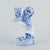 Emile Gallé for Nancy, St Clement. A pair of early and large blue and white faience candle holders modelled as a seated...